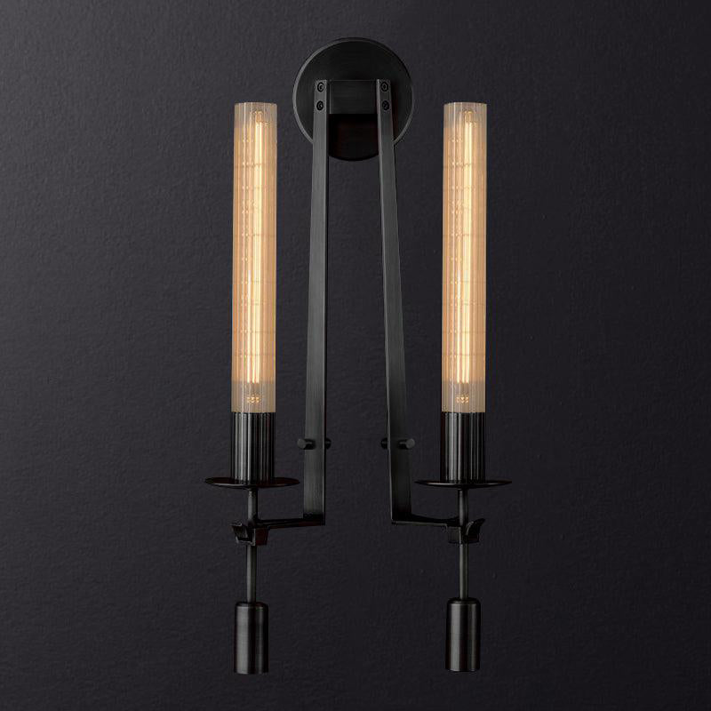 Brass Wall Sconce 28 in (71.0 cm) Clear Glass Indoor Lighting Minimalist Edison Bulb Fixture | Thomler