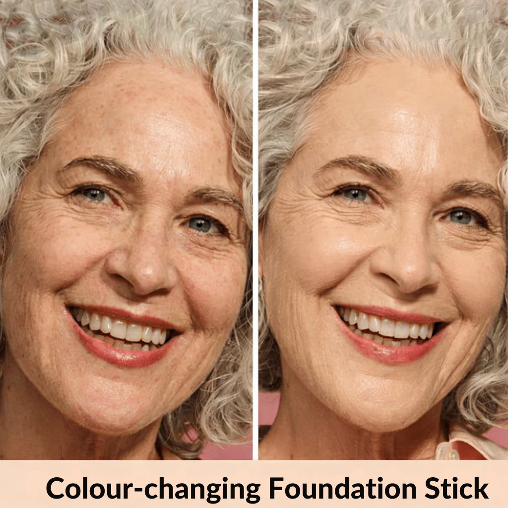 Color-Adapting Foundation Stick with Built-In Brush for Flawless Skin Tone Matching and Hydration | Cream Foundation Makeup | Travel-Friendl | Thomler