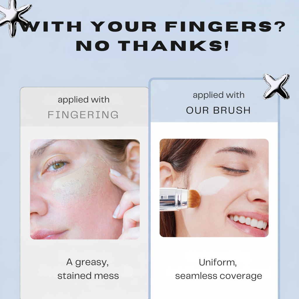 Color-Adapting Foundation Stick with Built-In Brush for Flawless Skin Tone Matching and Hydration | Cream Foundation Makeup | Travel-Friendl | Thomler
