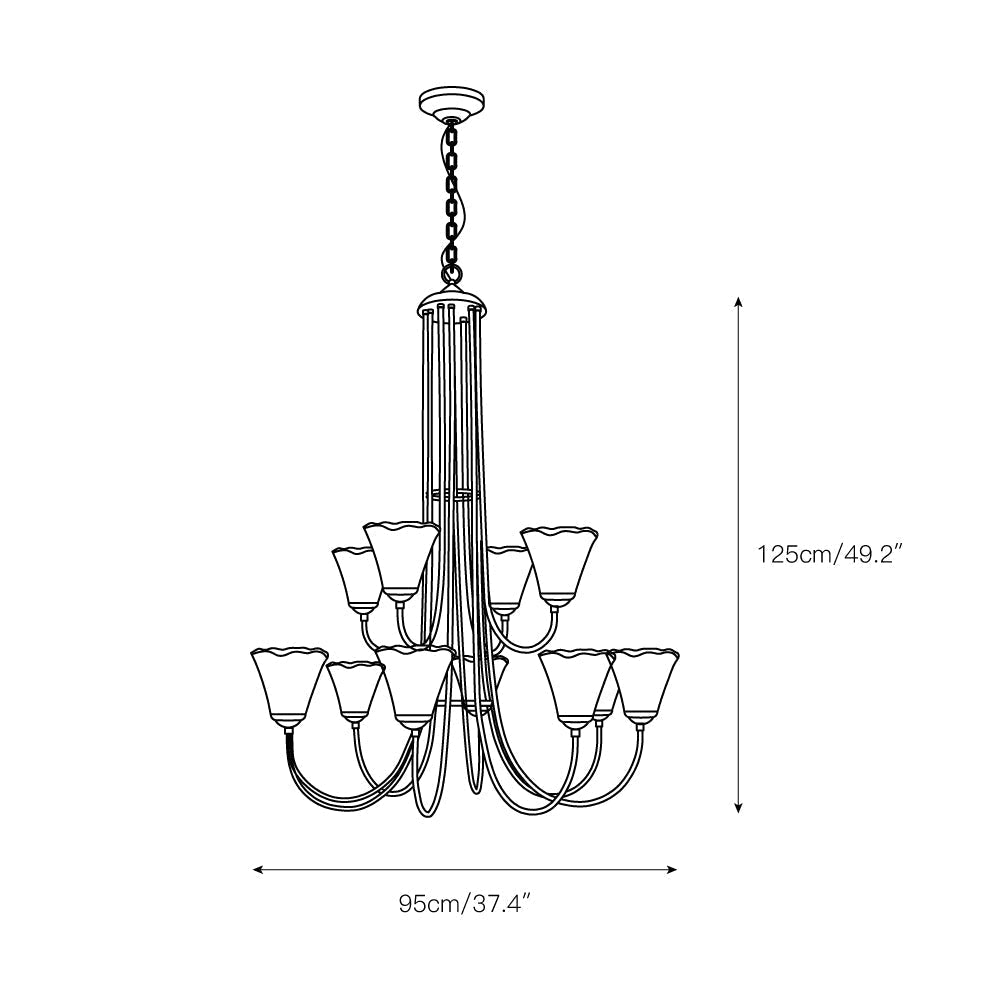 Amber Glass Globe Chandelier with Dark Brass Accents – Multi-Arm Ceiling Light for Dining Room, Living Room & Entryway | Thomler
