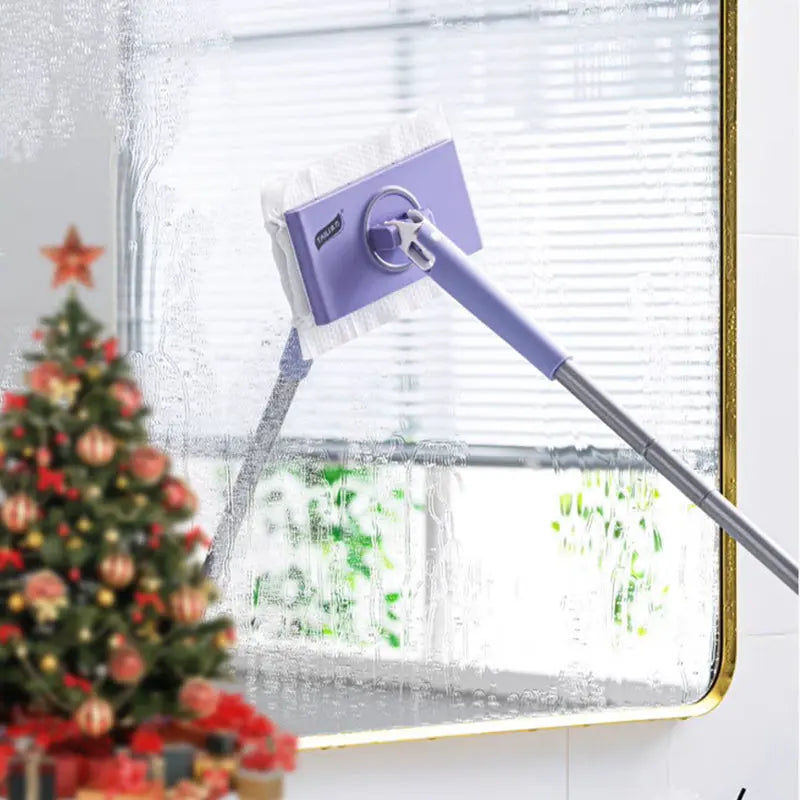 Cleaning Mop Plastic Metal 71.0 cm Lilac Hands Free Floor Cleaning Wet Wipe Cleaner For Kitchen Bathroom Countertops | Thomler
