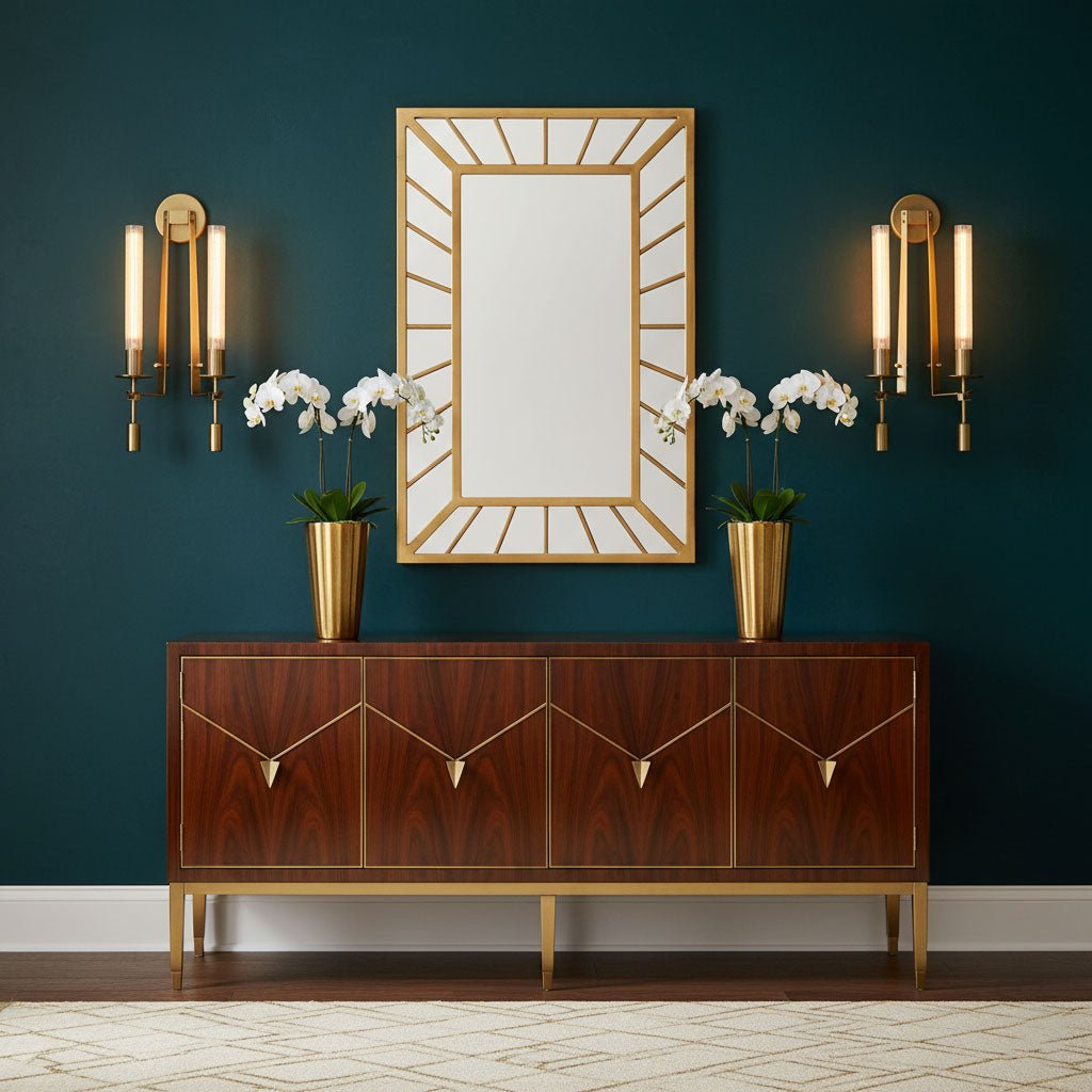 Brass Wall Sconce 28 in (71.0 cm) Clear Glass Indoor Lighting Minimalist Edison Bulb Fixture | Thomler