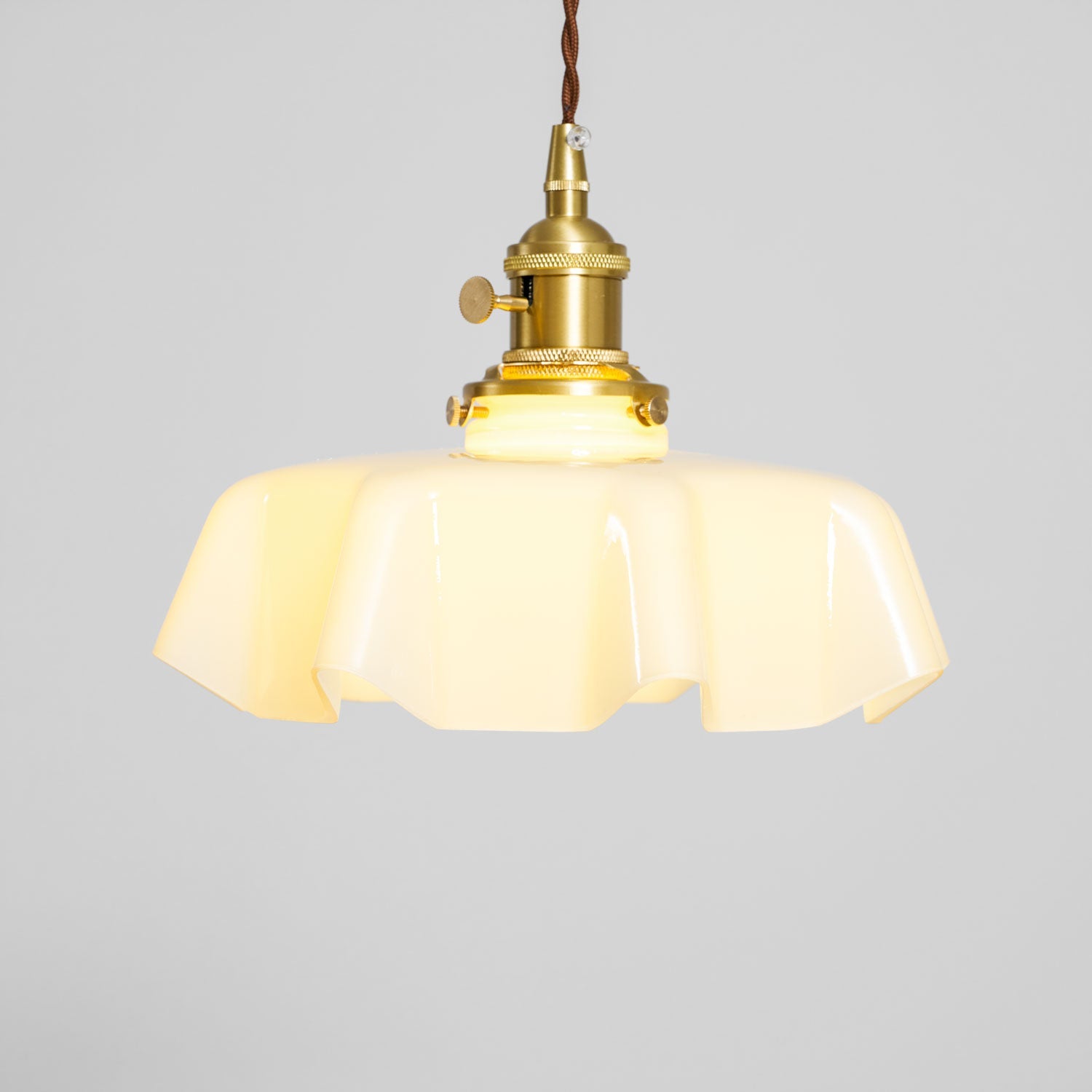 Ceramic Pendant Light 9.8 in x 5.1 in Adjustable Ceiling Indoor White Beige Pink Blue Vintage Lampshade | Thomler