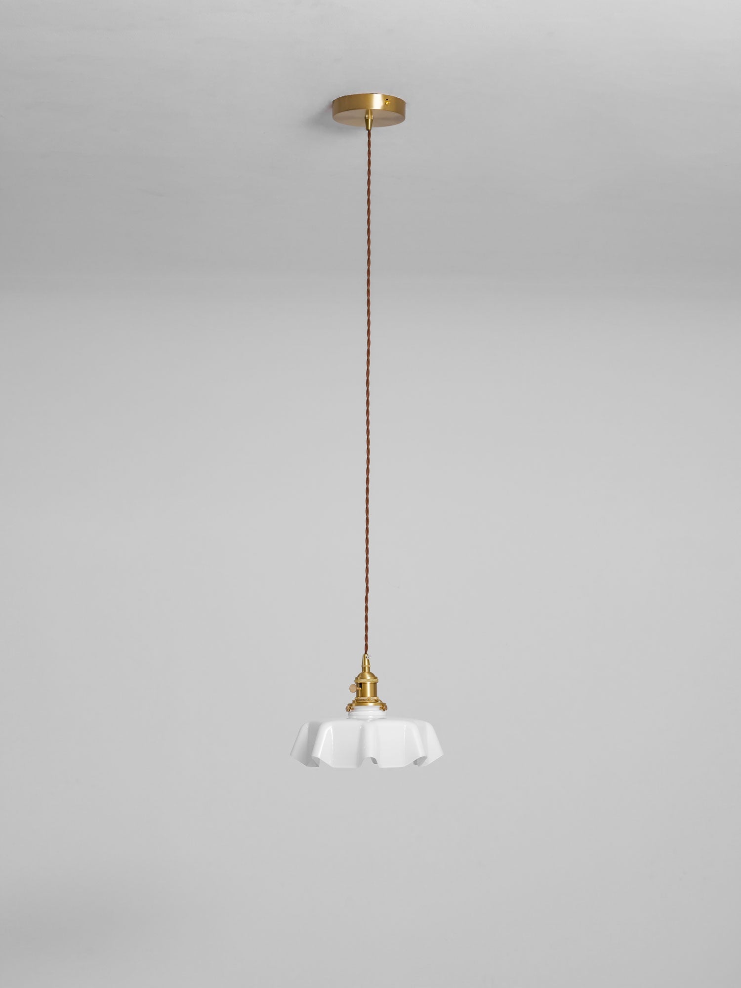 Ceramic Pendant Light 9.8 in x 5.1 in Adjustable Ceiling Indoor White Beige Pink Blue Vintage Lampshade | Thomler
