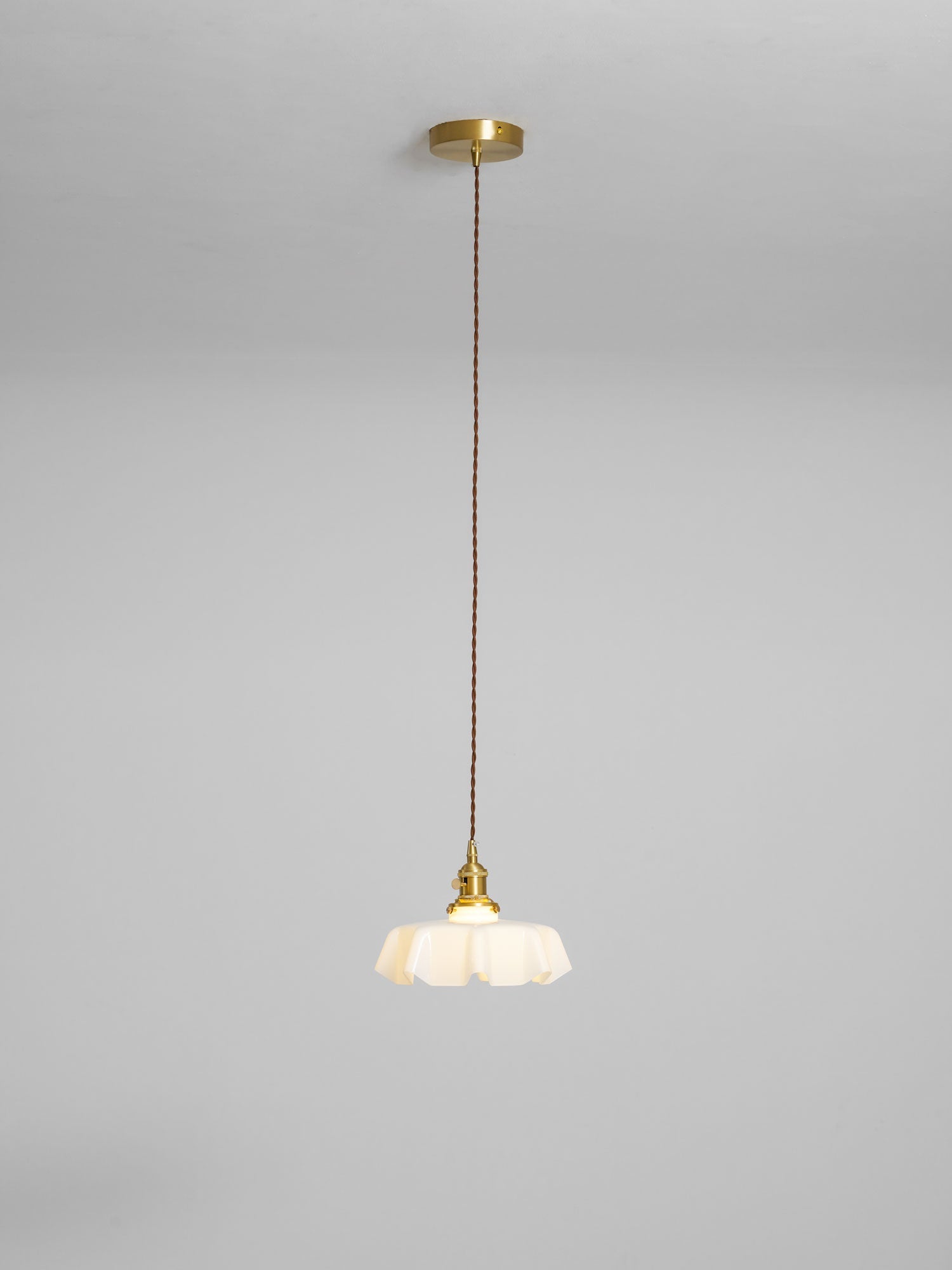 Ceramic Pendant Light 9.8 in x 5.1 in Adjustable Ceiling Indoor White Beige Pink Blue Vintage Lampshade | Thomler