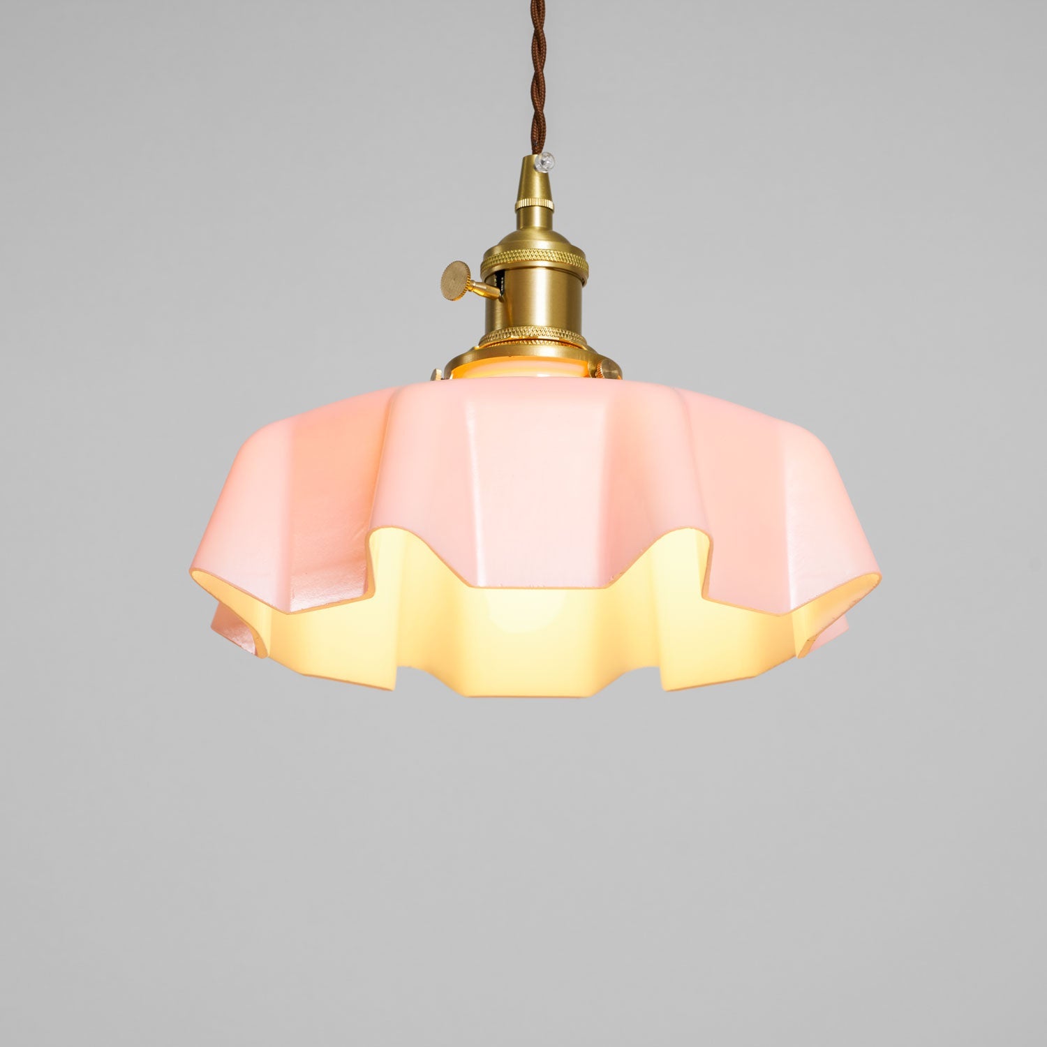 Ceramic Pendant Light 9.8 in x 5.1 in Adjustable Ceiling Indoor White Beige Pink Blue Vintage Lampshade | Thomler