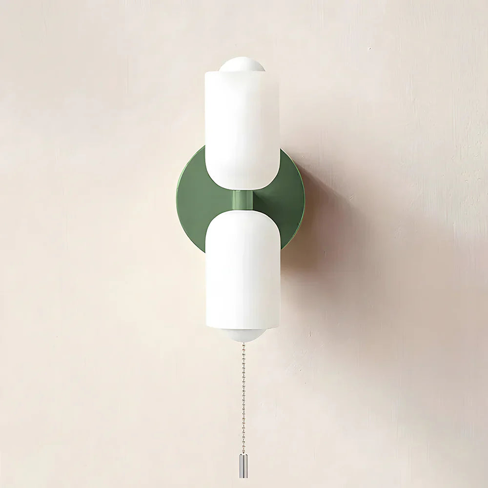 Wall Lamp Glass Double E14 25.5 cm French Retro Bedroom Hallway Bathroom Ambient Lighting Fixture | Thomler