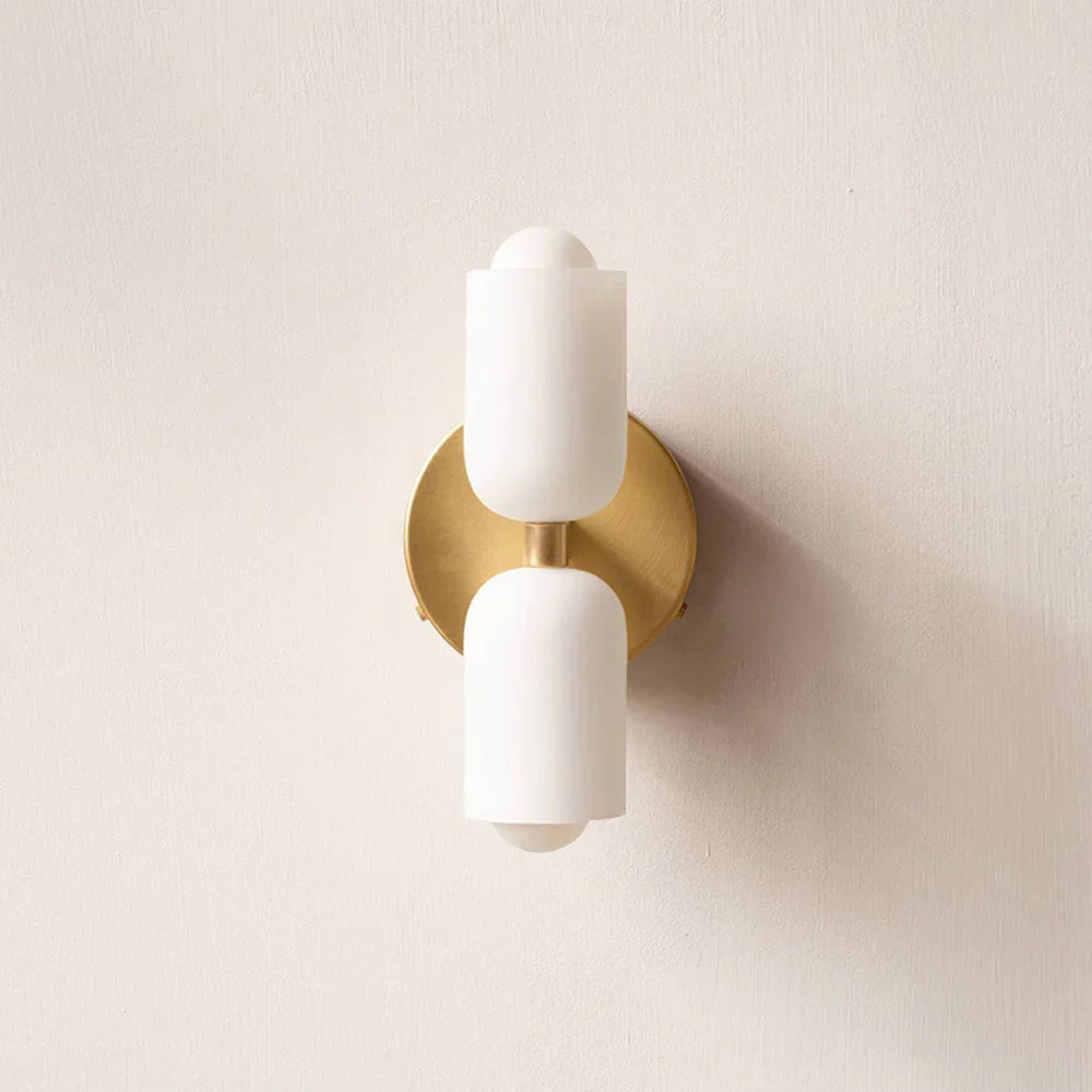 Wall Lamp Glass Double E14 25.5 cm French Retro Bedroom Hallway Bathroom Ambient Lighting Fixture | Thomler