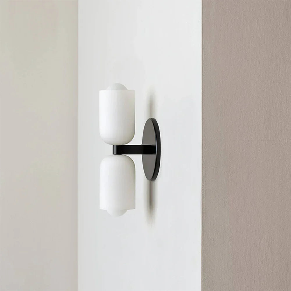 Wall Lamp Glass Double E14 25.5 cm French Retro Bedroom Hallway Bathroom Ambient Lighting Fixture | Thomler