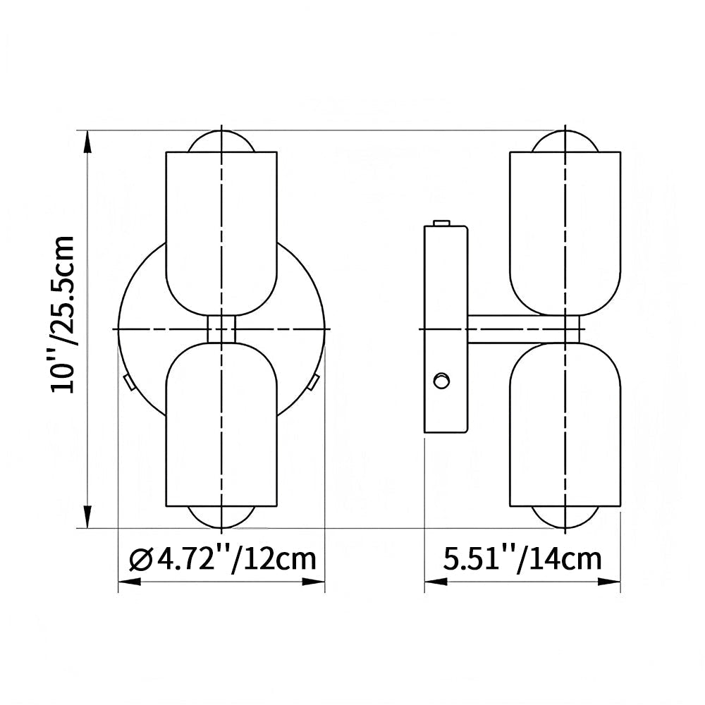 Wall Lamp Glass Double E14 25.5 cm French Retro Bedroom Hallway Bathroom Ambient Lighting Fixture | Thomler