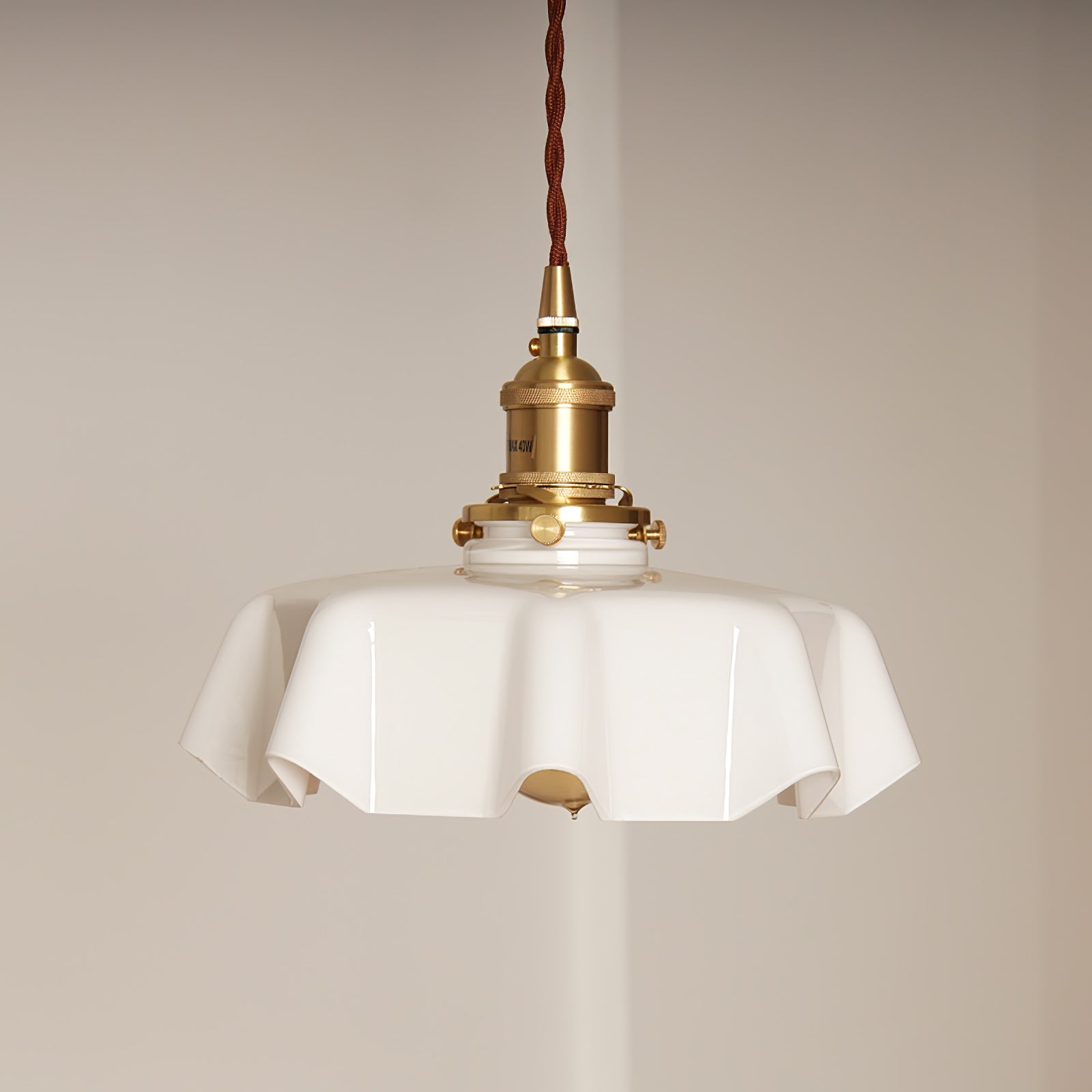 Ceramic Pendant Light 9.8 in x 5.1 in Adjustable Ceiling Indoor White Beige Pink Blue Vintage Lampshade | Thomler