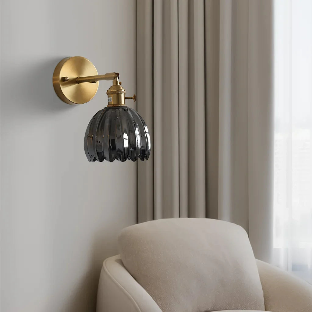 Wall Lamp Glass 7.9 in Adjustable Tulip Shape Green White Amber Black Living Room Bedroom Corridor Lighting | Thomler