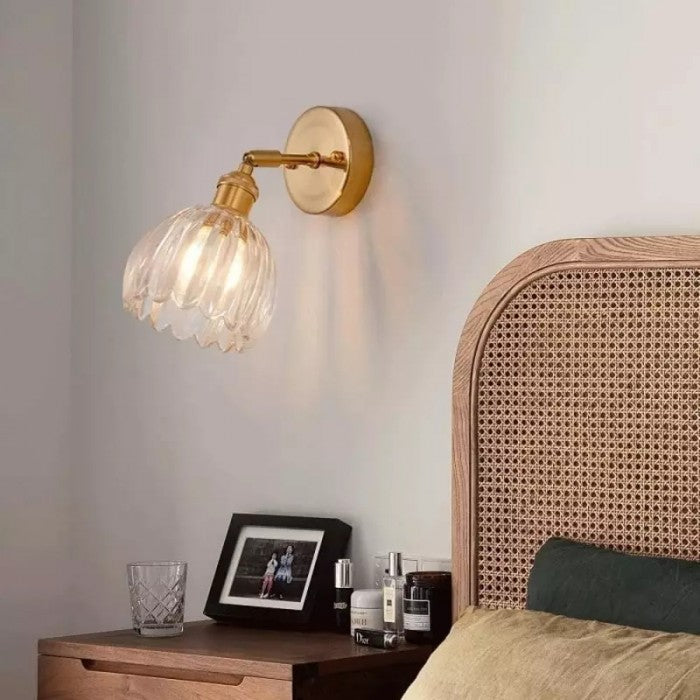 Wall Lamp Glass 7.9 in Adjustable Tulip Shape Green White Amber Black Living Room Bedroom Corridor Lighting | Thomler