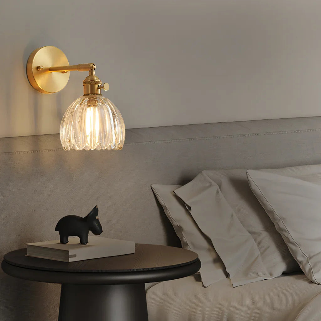 Wall Lamp Glass 7.9 in Adjustable Tulip Shape Green White Amber Black Living Room Bedroom Corridor Lighting | Thomler