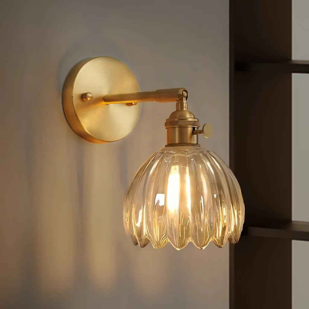 Wall Lamp Glass 7.9 in Adjustable Tulip Shape Green White Amber Black Living Room Bedroom Corridor Lighting | Thomler