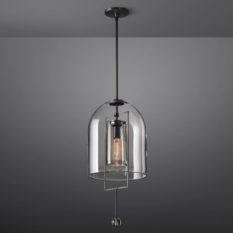 Modern Glass Globe Pendant Light with Adjustable Height – Brass, Bronze & Nickel Finish Options for Dining Room, Kitchen Island & Entryway | Thomler
