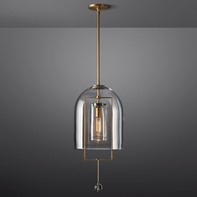 Modern Glass Globe Pendant Light with Adjustable Height – Brass, Bronze & Nickel Finish Options for Dining Room, Kitchen Island & Entryway | Thomler