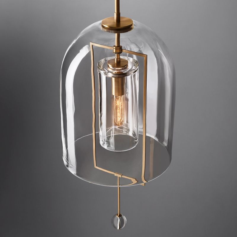 Modern Glass Globe Pendant Light with Adjustable Height – Brass, Bronze & Nickel Finish Options for Dining Room, Kitchen Island & Entryway | Thomler