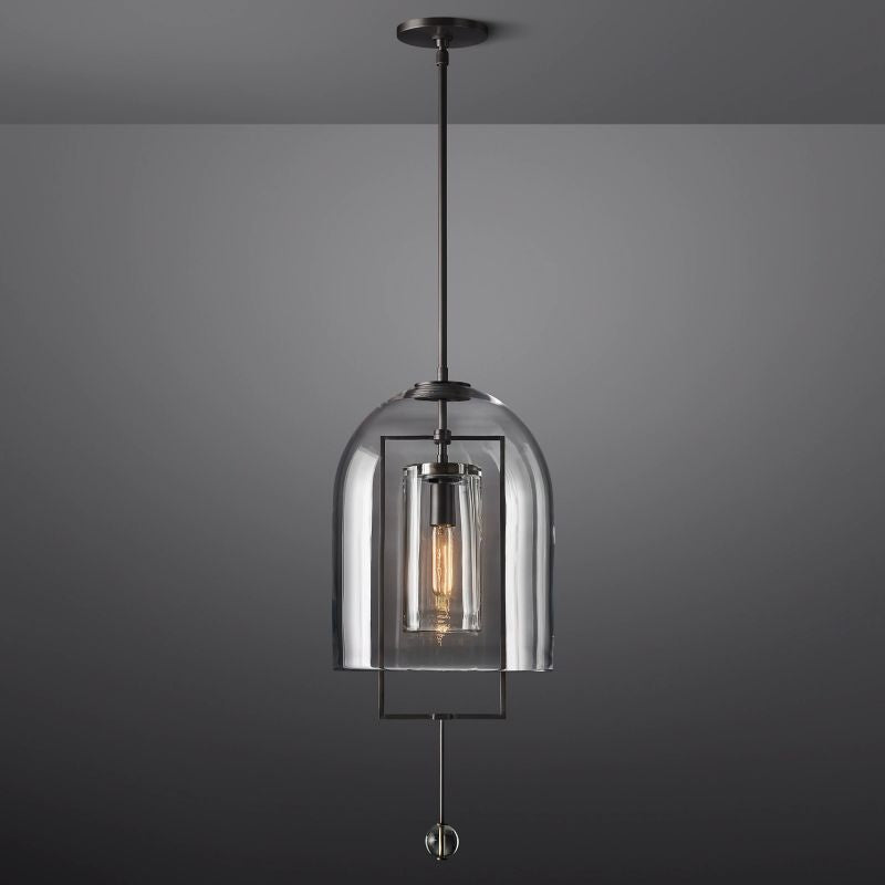 Modern Glass Globe Pendant Light with Adjustable Height – Brass, Bronze & Nickel Finish Options for Dining Room, Kitchen Island & Entryway | Thomler