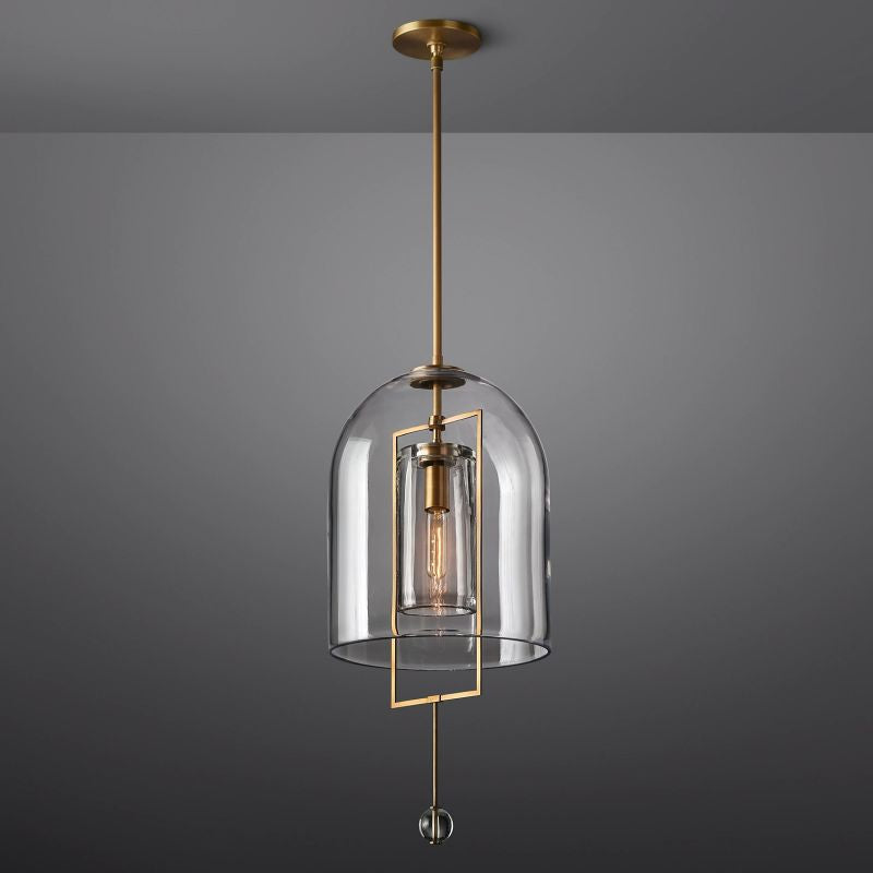 Modern Glass Globe Pendant Light with Adjustable Height – Brass, Bronze & Nickel Finish Options for Dining Room, Kitchen Island & Entryway | Thomler