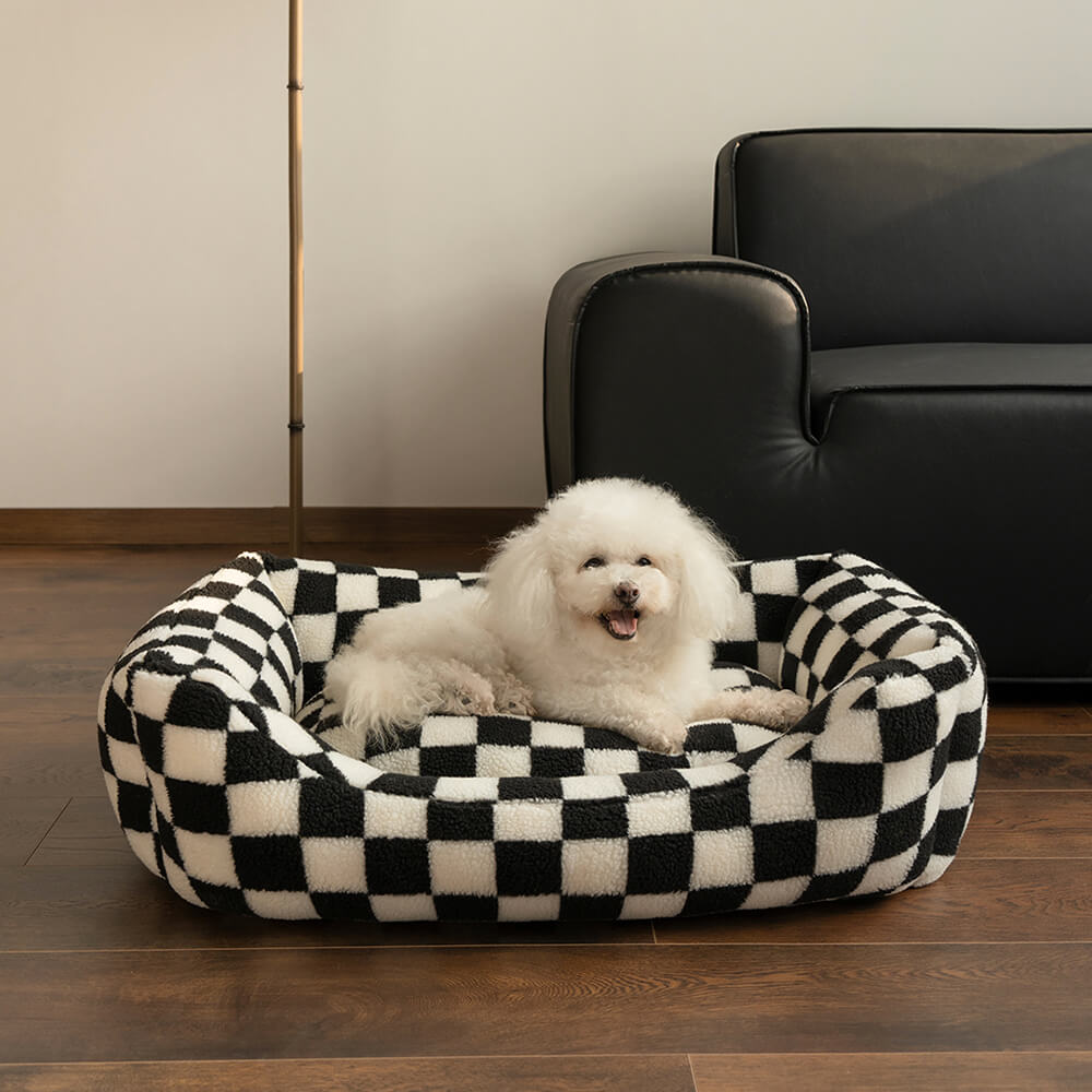 Raised-Edge Plush Pet Lounge with Machine-Washable Cover for Dogs & Cats | Thomler