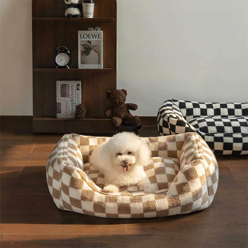 Raised-Edge Plush Pet Lounge with Machine-Washable Cover for Dogs & Cats | Thomler