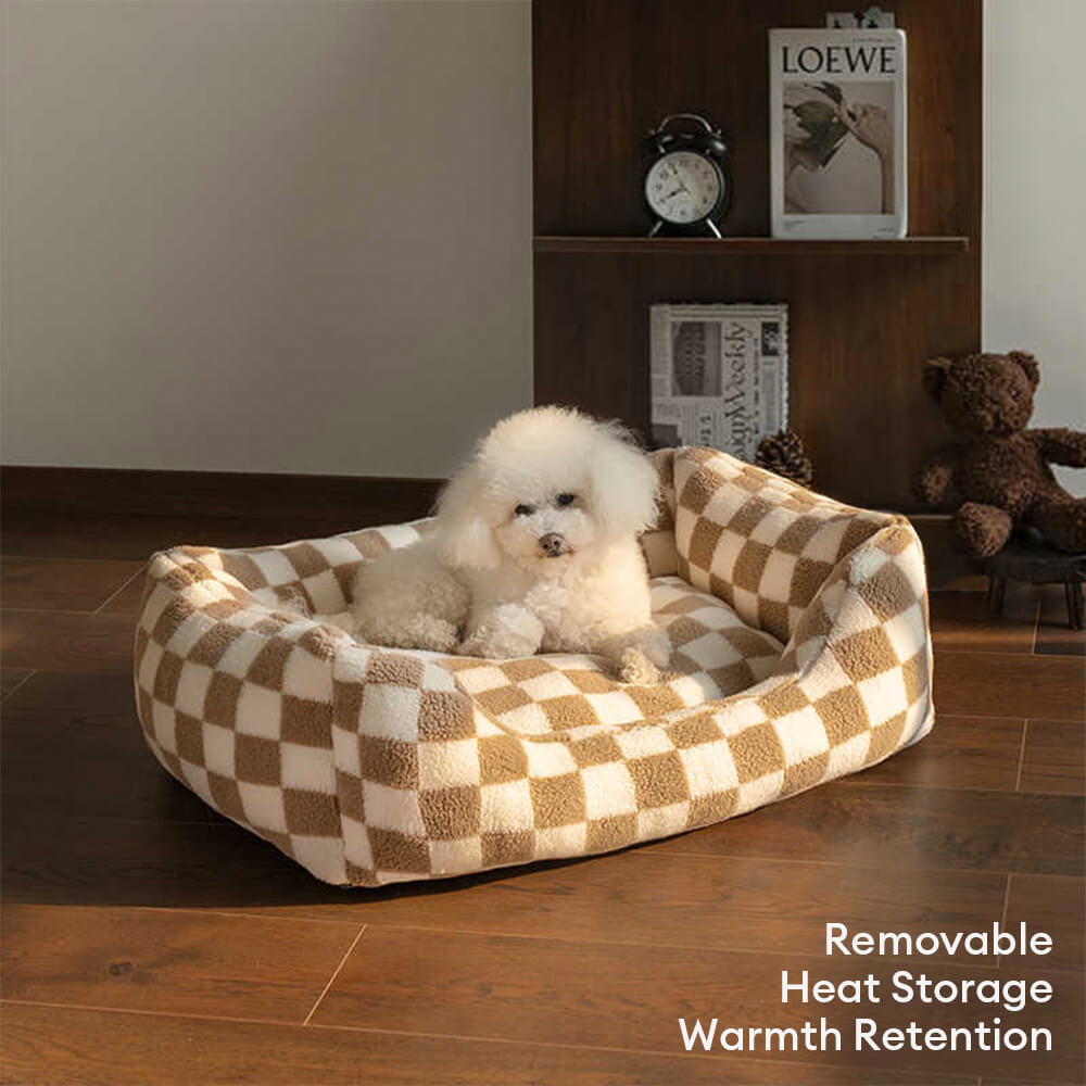 Raised-Edge Plush Pet Lounge with Machine-Washable Cover for Dogs & Cats | Thomler