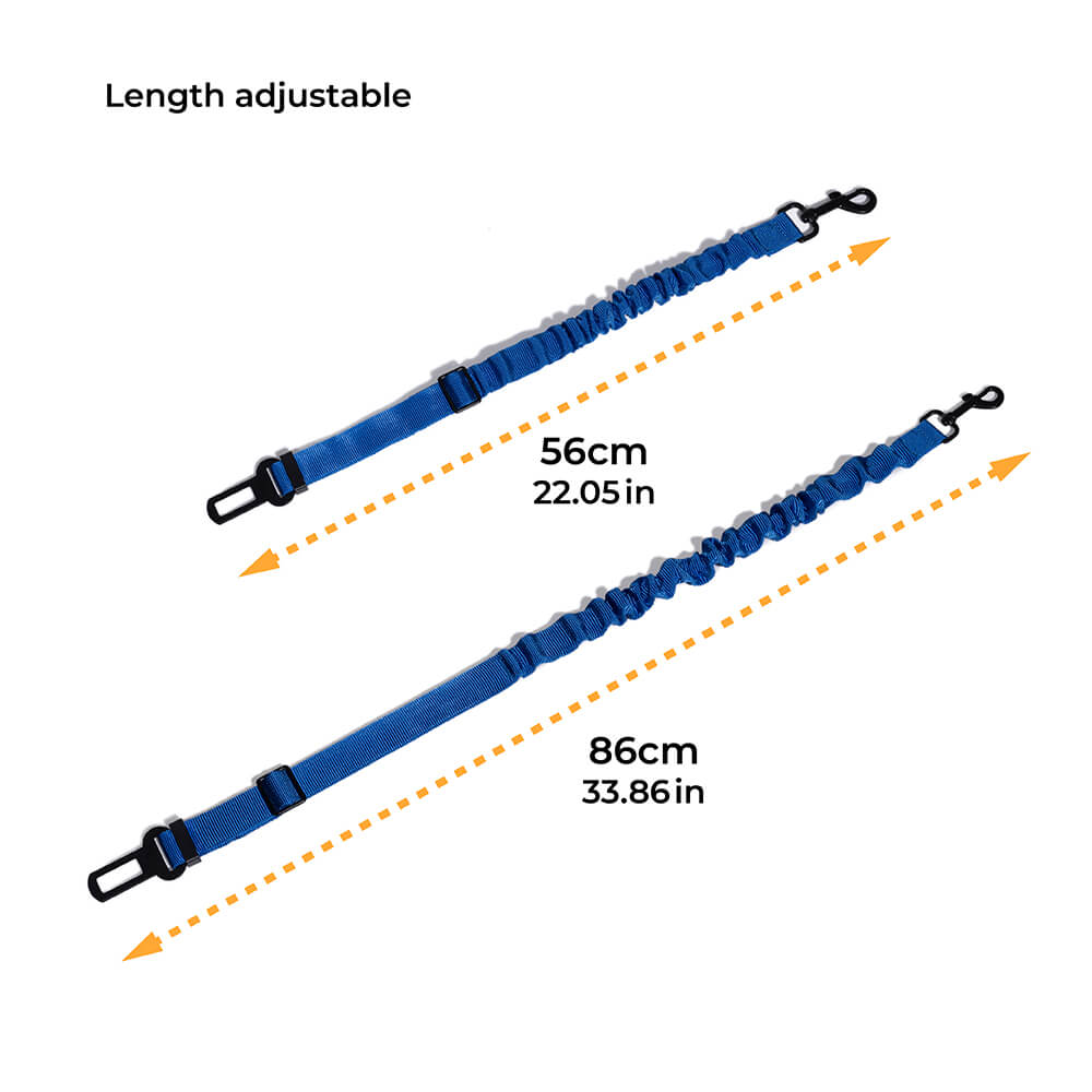 Adjustable Pet Safety Harness Tether for Car Travel with Reflective Strap & Elastic Shock Absorber for Dogs | Thomler