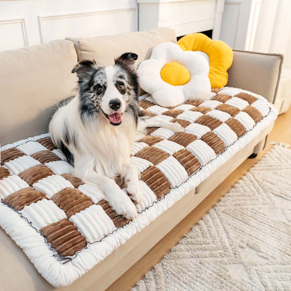 Chenille Pet Blanket with Non-Slip Backing – Plush Furniture Protector for Dogs & Cats – Machine Washable Couch Cover | Thomler