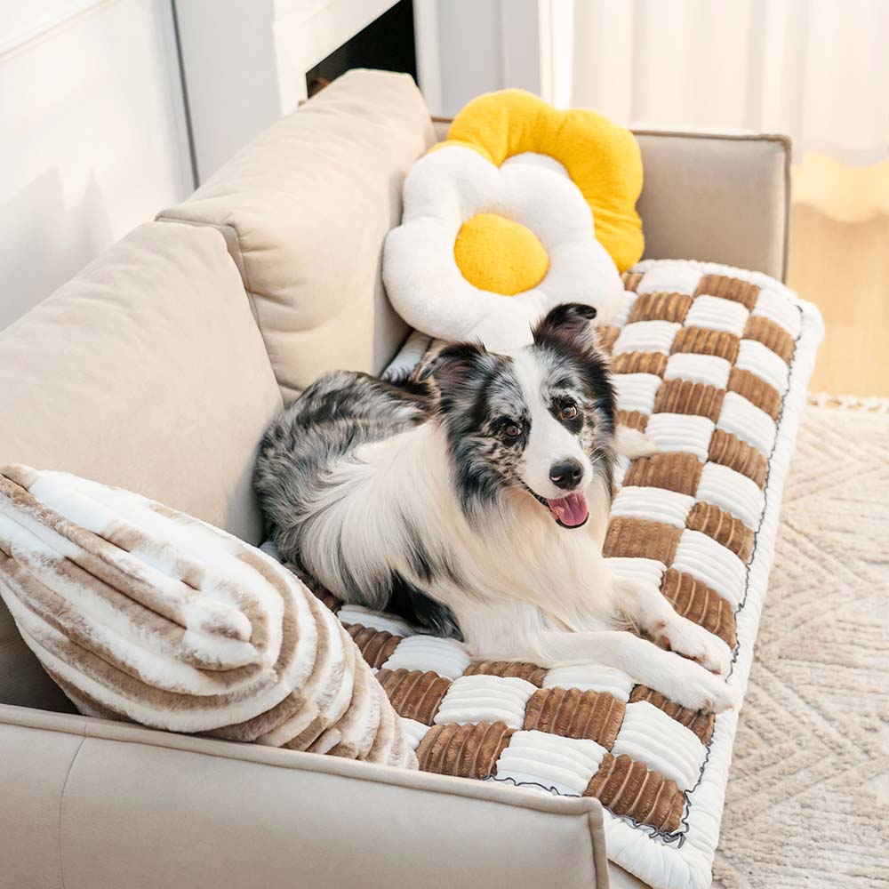 Chenille Pet Blanket with Non-Slip Backing – Plush Furniture Protector for Dogs & Cats – Machine Washable Couch Cover | Thomler