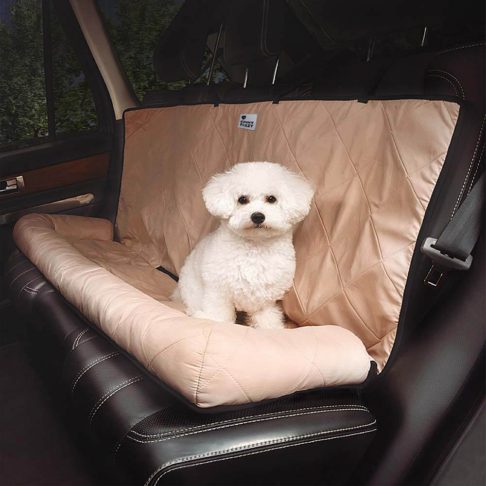 Padded Pet Car Seat Cover Protector with Bolsters for Back Seat – Quilted Waterproof Auto Bench Liner for Dogs & Cats | Thomler
