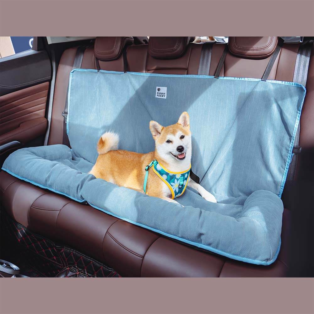 Padded Pet Car Seat Cover Protector with Bolsters for Back Seat – Quilted Waterproof Auto Bench Liner for Dogs & Cats | Thomler