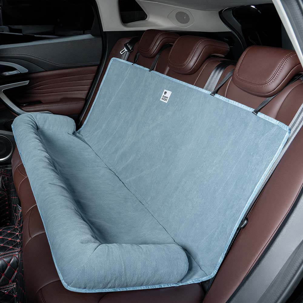 Padded Pet Car Seat Cover Protector with Bolsters for Back Seat – Quilted Waterproof Auto Bench Liner for Dogs & Cats | Thomler