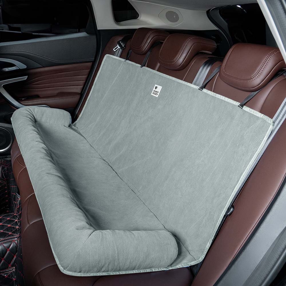 Padded Pet Car Seat Cover Protector with Bolsters for Back Seat – Quilted Waterproof Auto Bench Liner for Dogs & Cats | Thomler