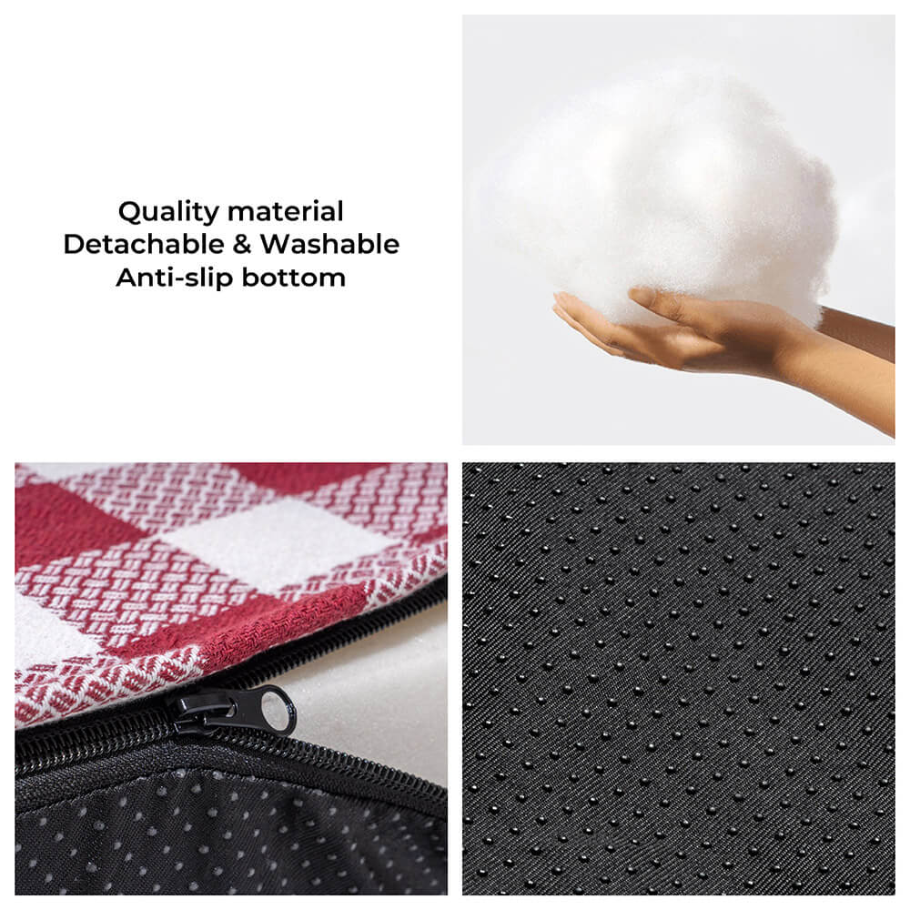 Plaid Raised-Edge Dog Bed with Memory Foam Bolster Support for Calming Sleep | Small to Extra Large Sizes | Classic Checkered Pattern Pet | Thomler
