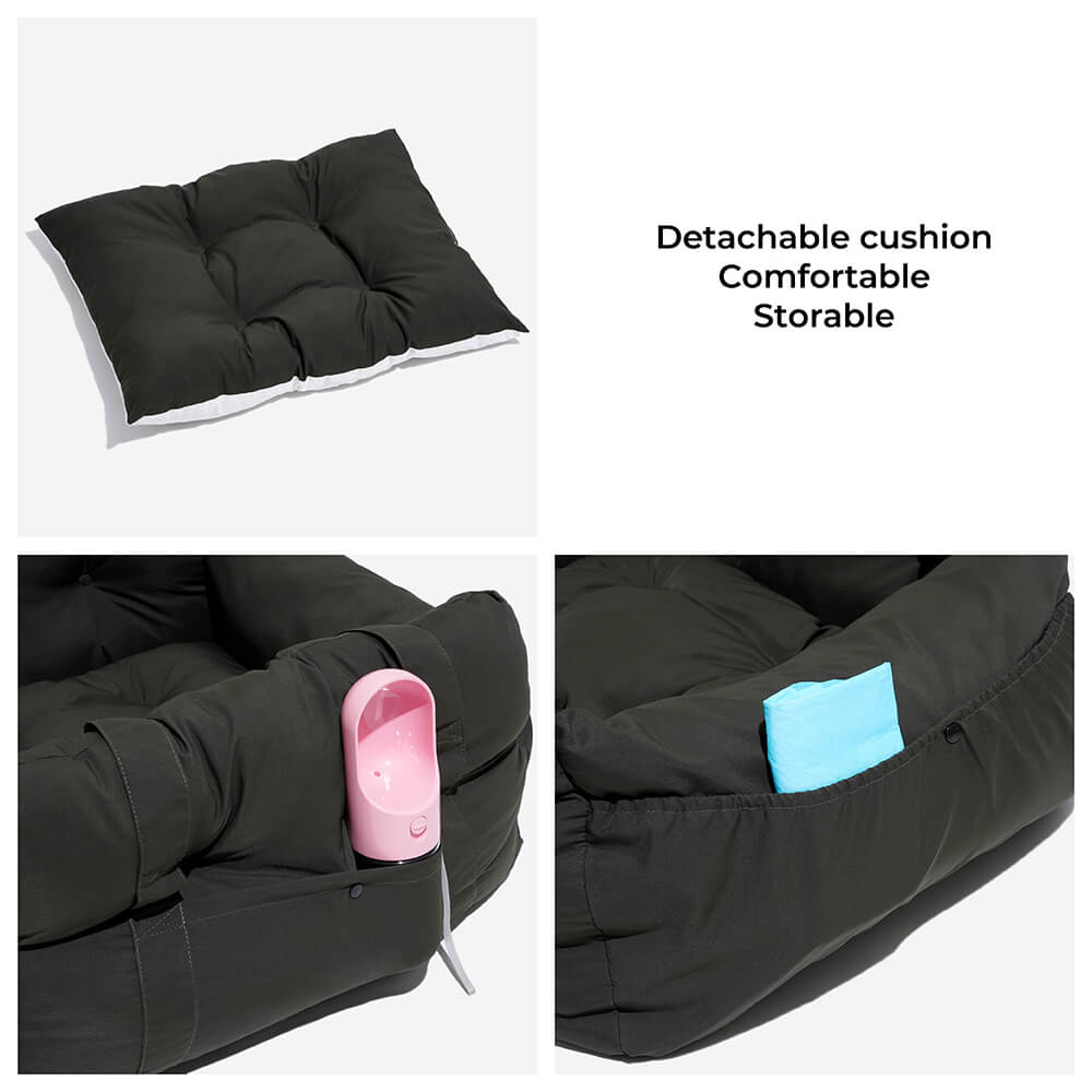 Dog Car Seat Booster Bed for Large Pets – Portable Travel Carrier with Shoulder Strap, Washable Cotton Cushion for SUV Truck Sedan – Safe | Thomler