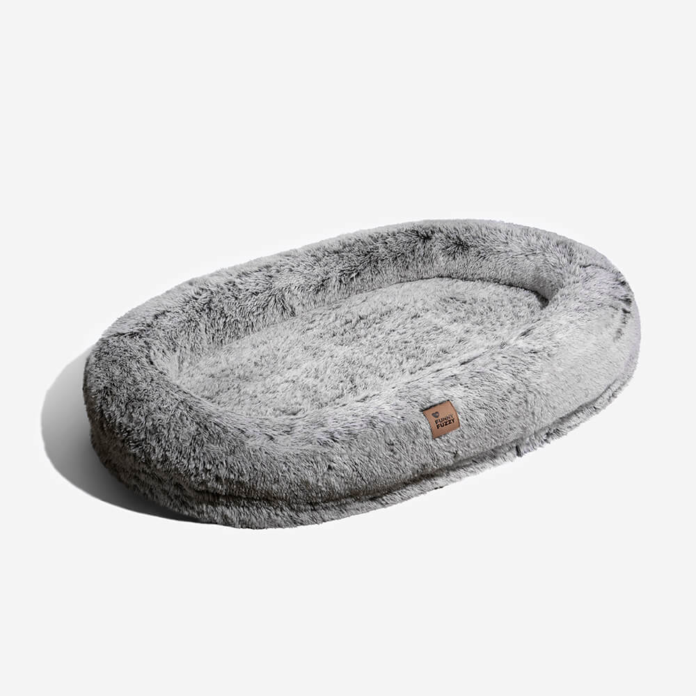 Round Bolster Pet Bed with Orthopedic Foam Support for Dogs | Raised Edge Calming Bed with Machine Washable Cover & Waterproof Liner | Thomler