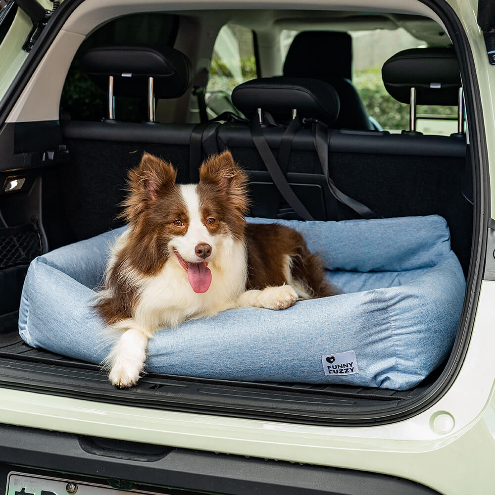 Padded Dog Car Seat Cover with Safety Tethers for Sedans & SUVs – Washable Canvas Bolster Protector for Medium to Large Dogs | Thomler