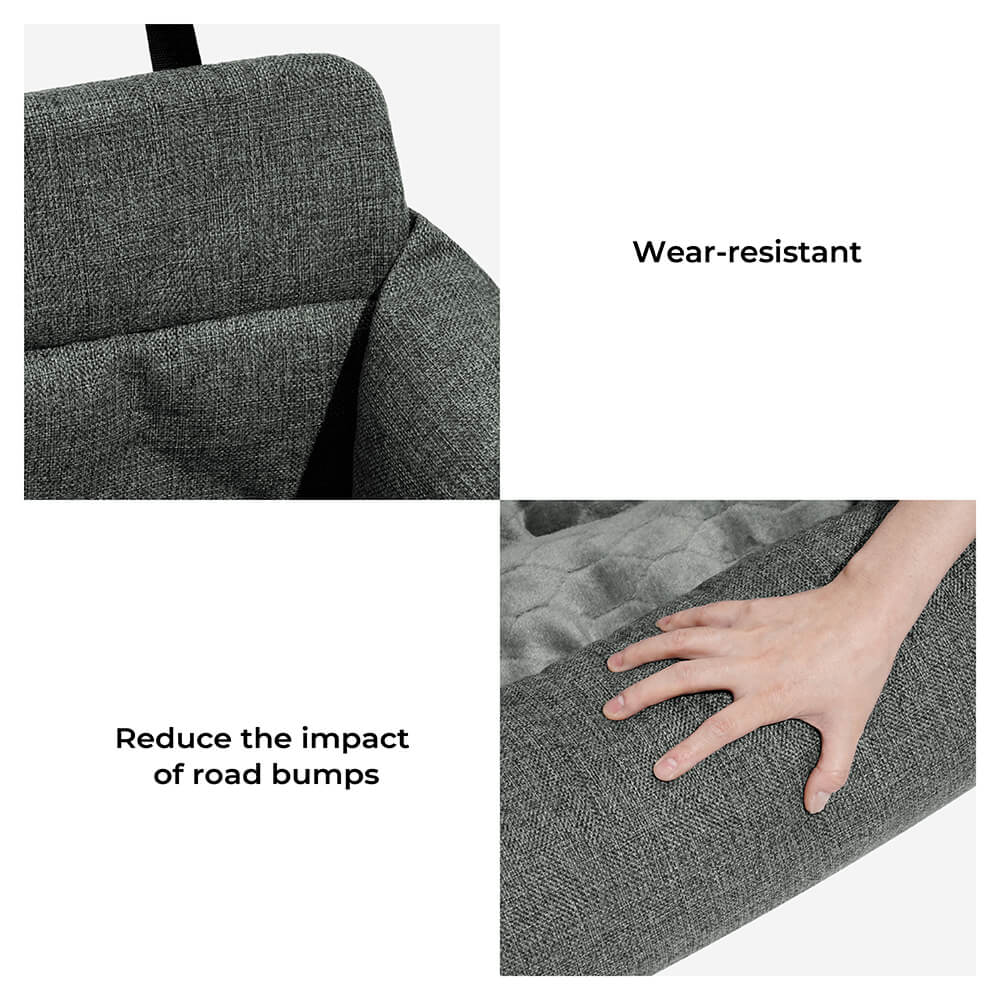 Padded Dog Car Seat Cover with Safety Tethers for Sedans & SUVs – Washable Canvas Bolster Protector for Medium to Large Dogs | Thomler