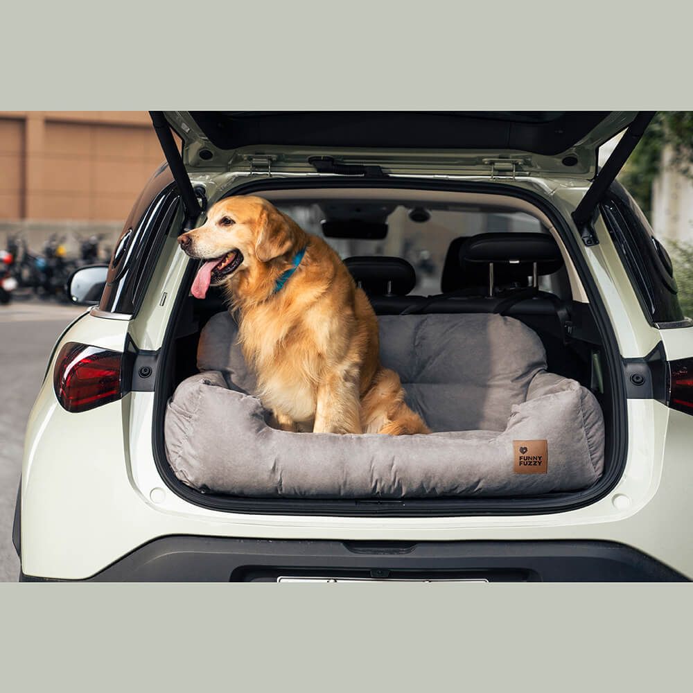 Dog Car Seat Cover for Back Seat – Padded Travel Hammock for Medium & Large Dogs with Safety Tethers & Storage Pockets | Thomler