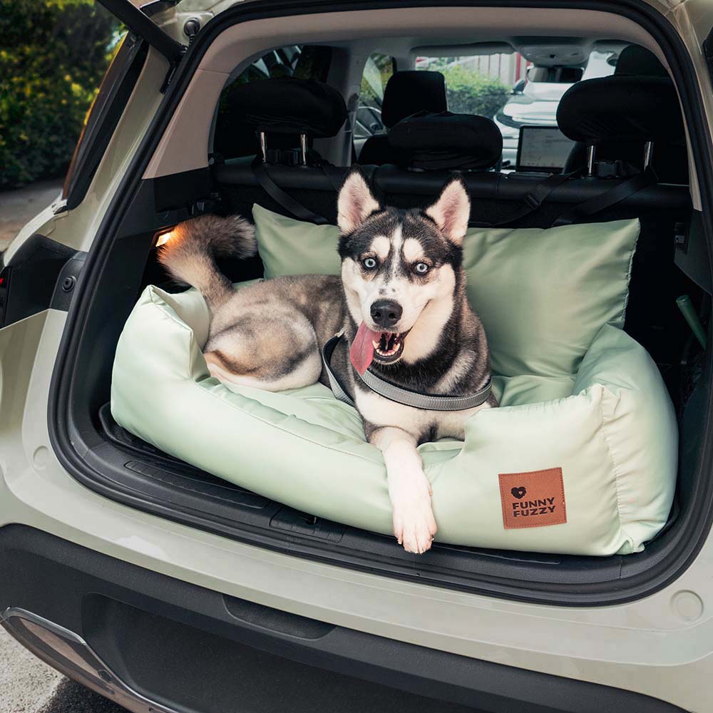 Dog Car Seat Cover for Back Seat – Padded Travel Hammock for Medium & Large Dogs with Safety Tethers & Storage Pockets | Thomler