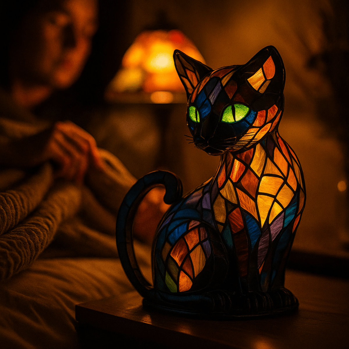 Table Lamp Silicone 5 in Soft LED Cat Night Light Desk Shelf Bedroom Mood Lamp Portable Touch Control | Thomler