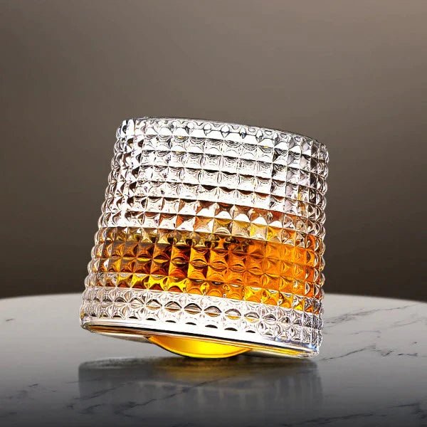 Whiskey Glass Lead-Free Crystal 6.3 in 3.1 in 160–200 ml Rotating Drinking Glass Set | Thomler