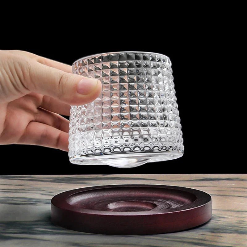 Whiskey Glass Lead-Free Crystal 6.3 in 3.1 in 160–200 ml Rotating Drinking Glass Set | Thomler