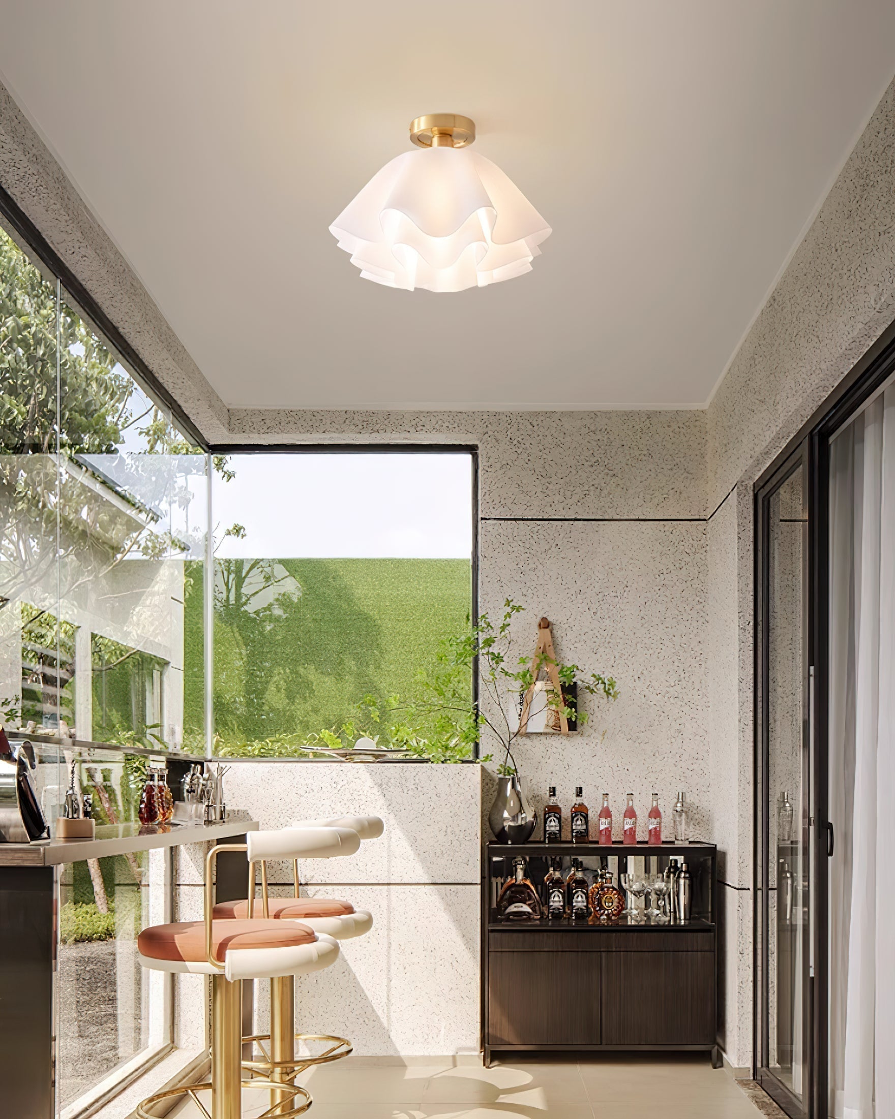 Ceiling Light Acrylic Folded Shade 30.0 cm White Bedroom Living Room Flush Mount Ceiling Lamp E27 Modern Decorative Lighting | Thomler