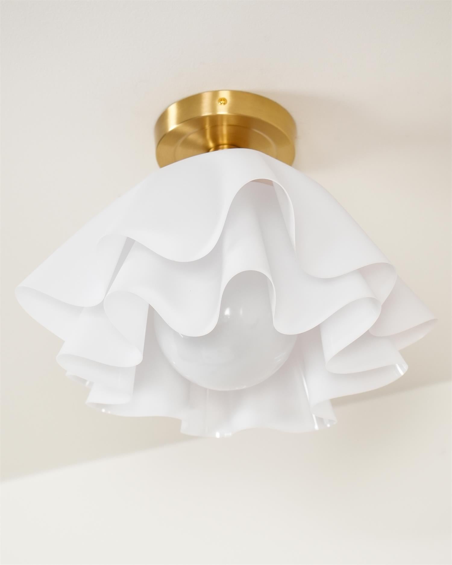 Ceiling Light Acrylic Folded Shade 30.0 cm White Bedroom Living Room Flush Mount Ceiling Lamp E27 Modern Decorative Lighting | Thomler