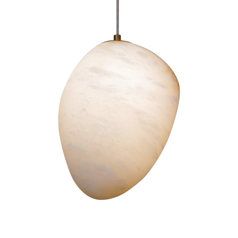 Pendant Light Brass Alabaster 9.1 in Ceiling Mount Indoor Dining Room Kitchen Island Hanging Lamp | Thomler