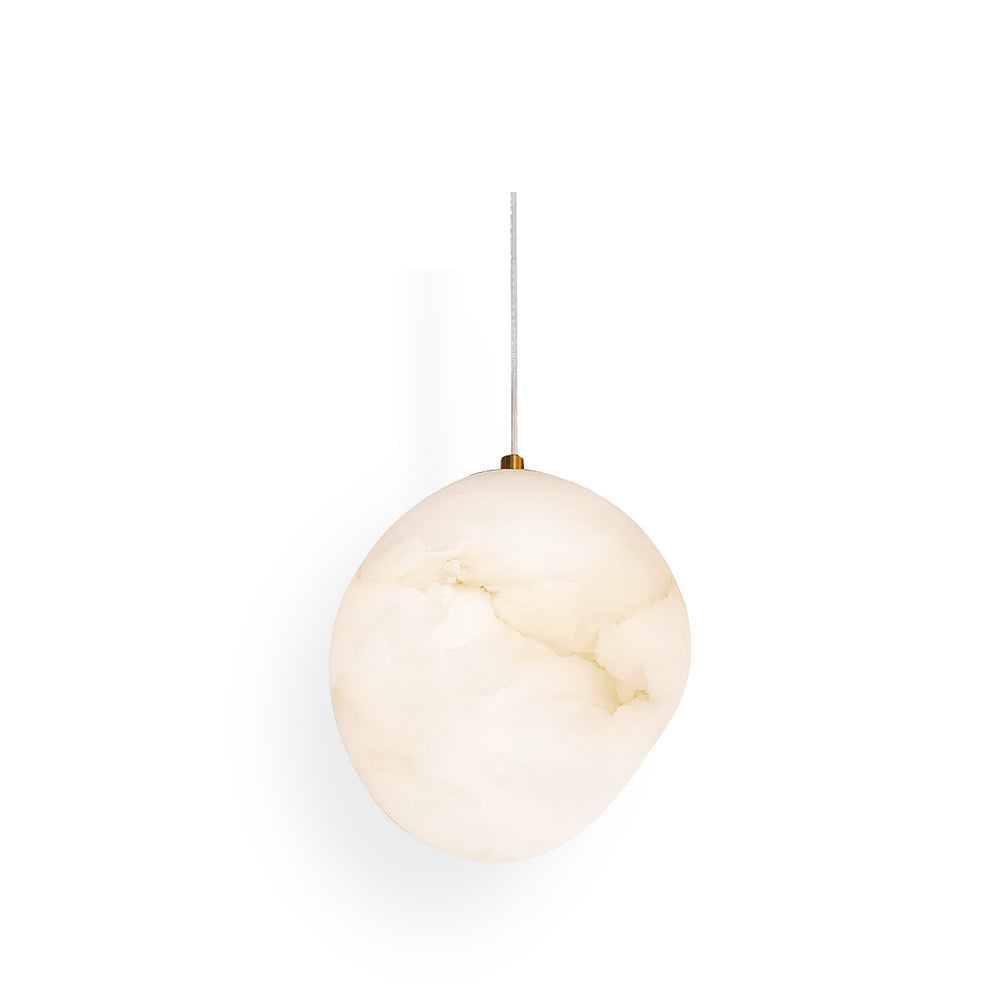 Pendant Light Brass Alabaster 9.1 in Ceiling Mount Indoor Dining Room Kitchen Island Hanging Lamp | Thomler