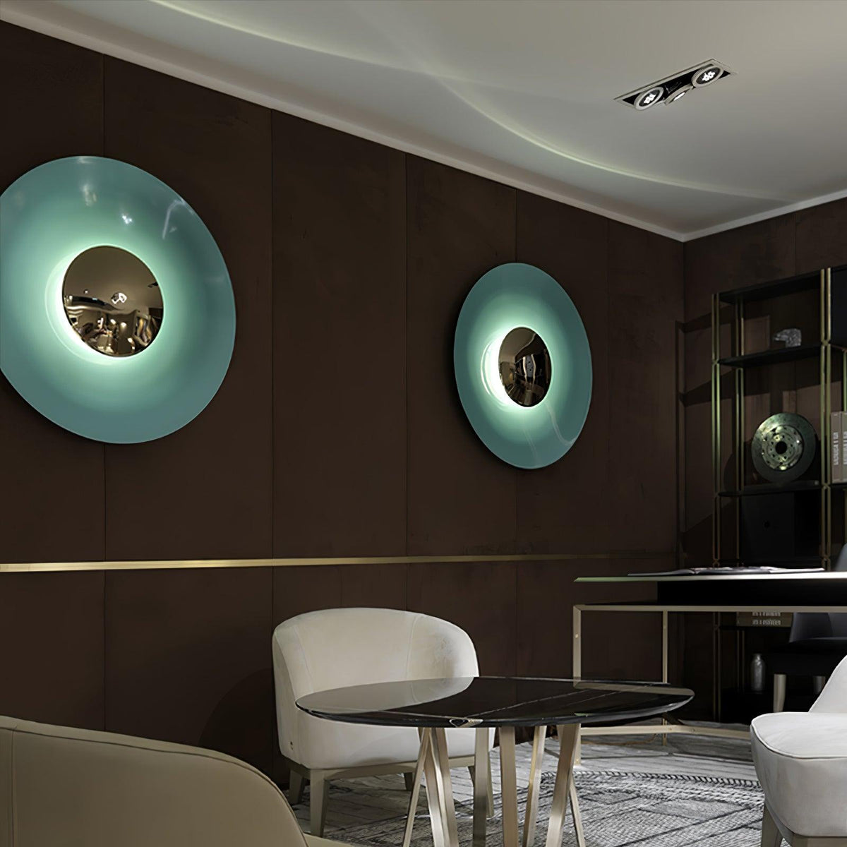 Contemporary Dual-Tone Circular LED Wall or Ceiling Light Fixture in Multiple Finishes | Thomler