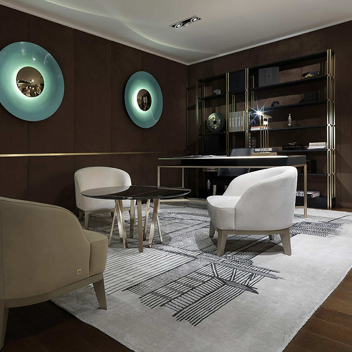 Contemporary Dual-Tone Circular LED Wall or Ceiling Light Fixture in Multiple Finishes | Thomler
